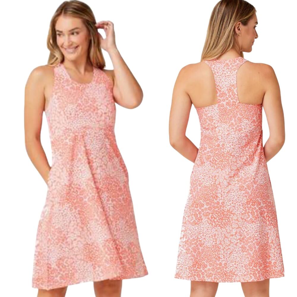 Krimson Klover Piper Mini Dress Sleeveless UPF 40 Floral Print Coral White NEW S